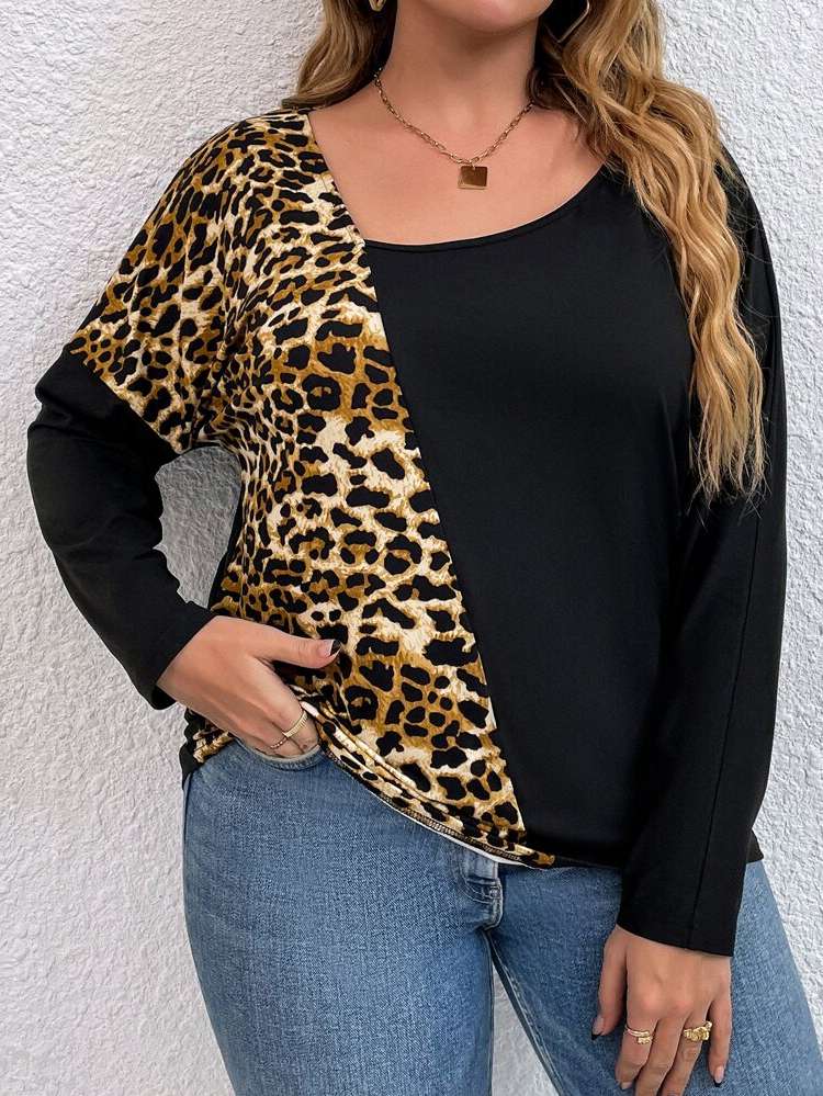  Long Sleeve Regular Regular Fit Plus Size T-shirts 298