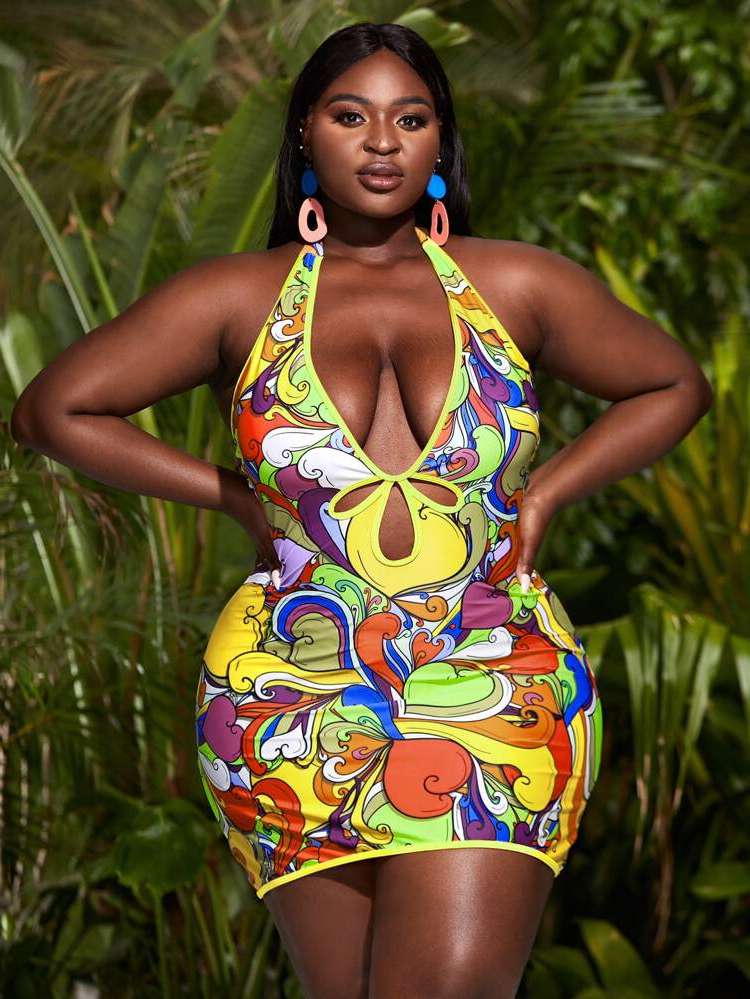  Boho Multicolor Plus Size Tankinis 5785