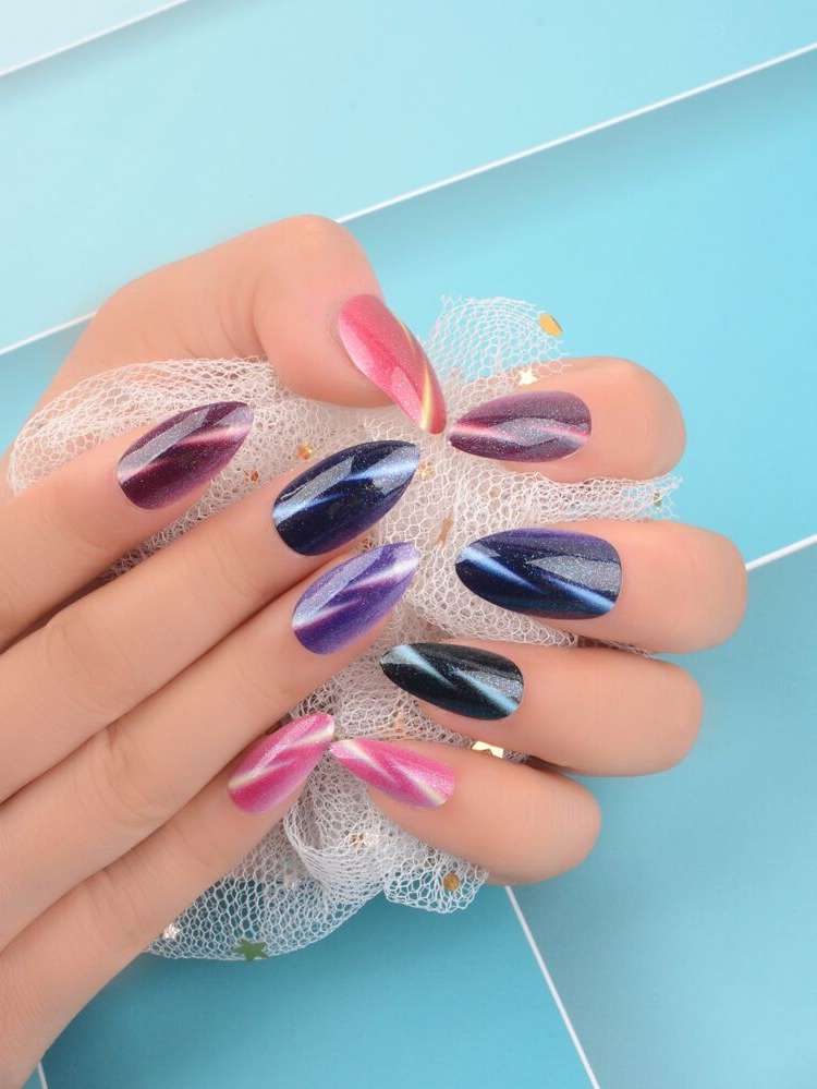  Multicolor Press On Nails 8173