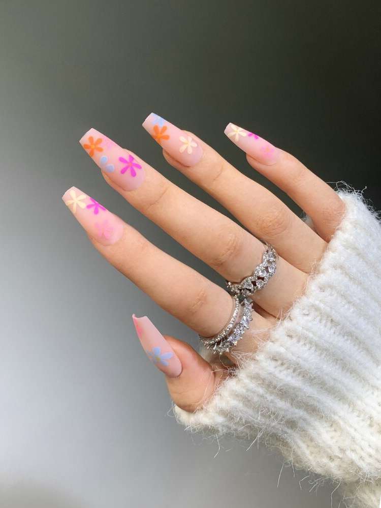  Multicolor Cartoon Press On Nails 228