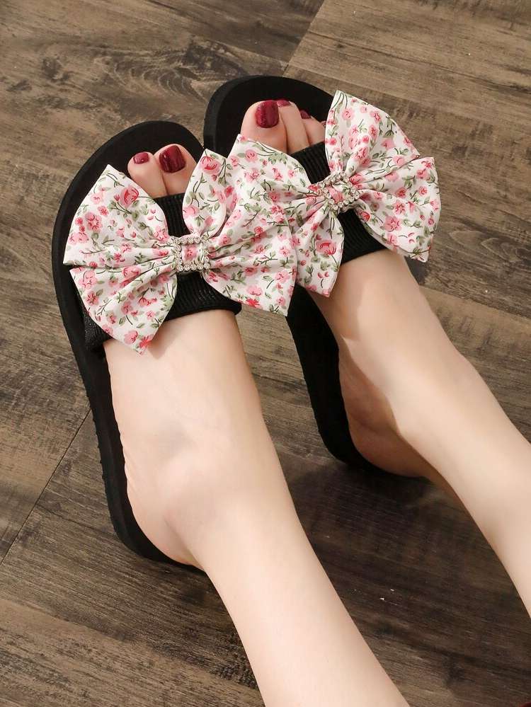  Colorblock Bow Shoes 982