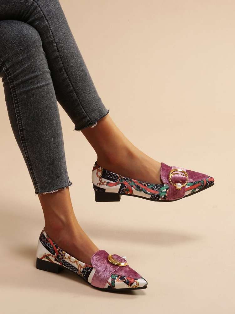  Chain Print Fashionable Multicolor Shoes 1564