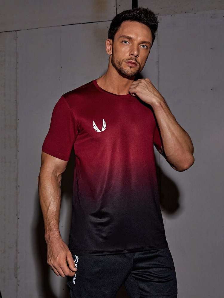  Ombre Short Sleeve Men Activewear 2764