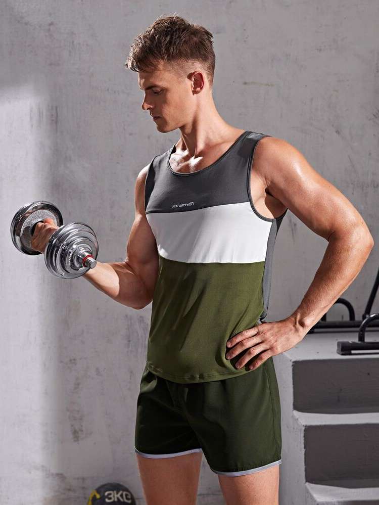 Multicolor Sporty Sleeveless Men Activewear 481