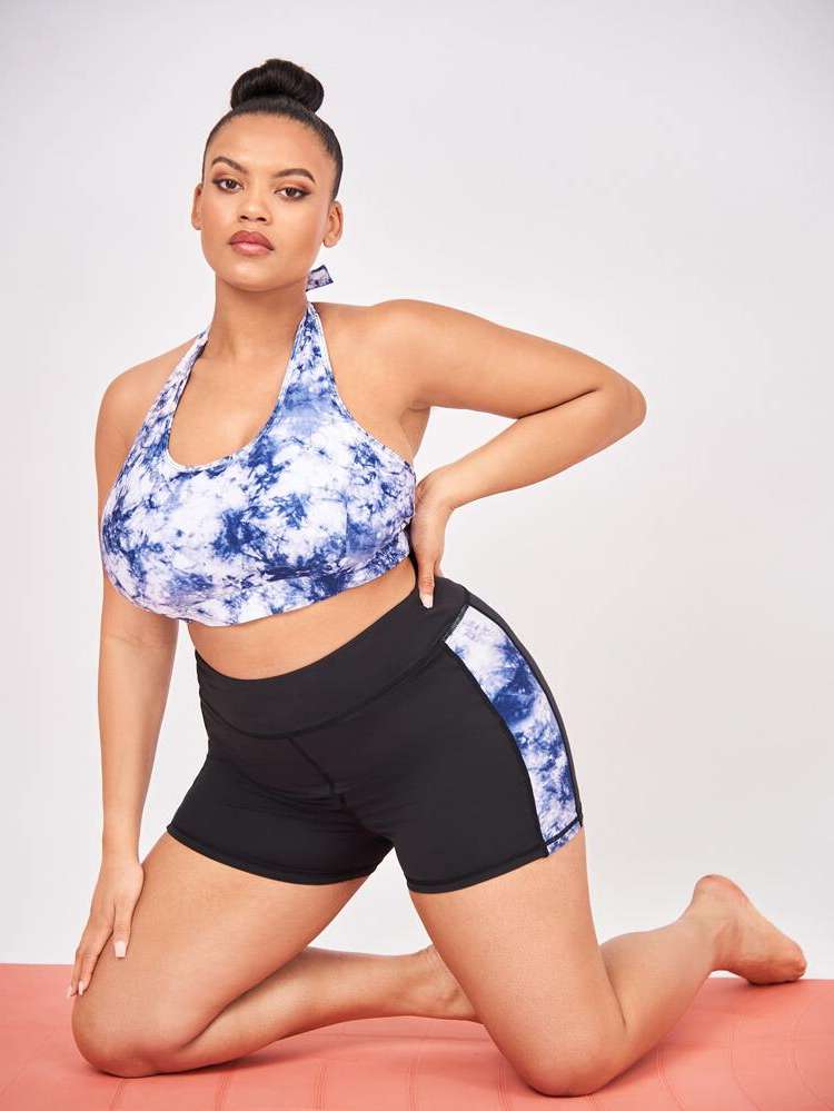  Sleeveless Halter Plus Size Sports Sets 1918