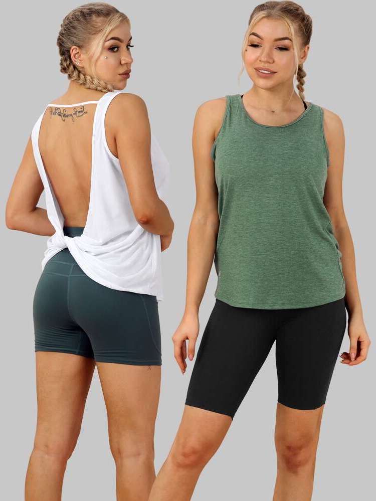  Plain Multicolor Women Active Tops 6142