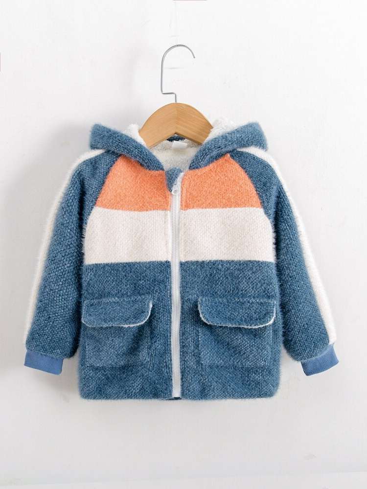  Pocket Hooded Toddler Boy Overcoats 4446