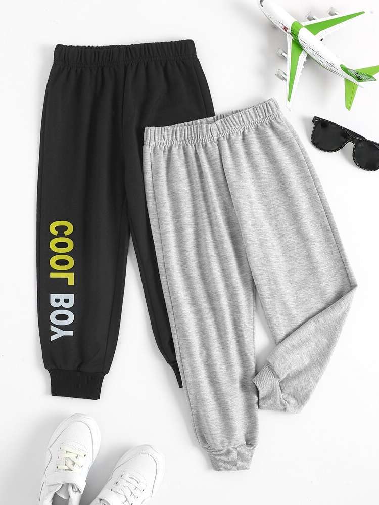 Long Multicolor Letter Toddler Boy Sweatpants 9361