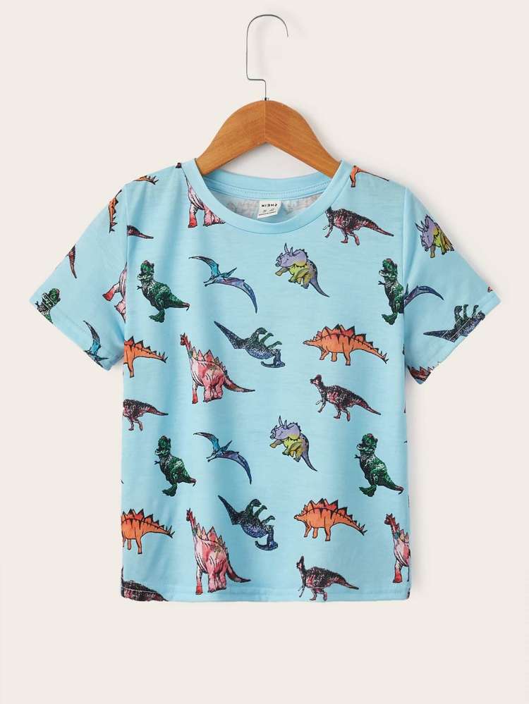  Dinosaur Round Neck Regular Fit Toddler Boys Clothing 2103