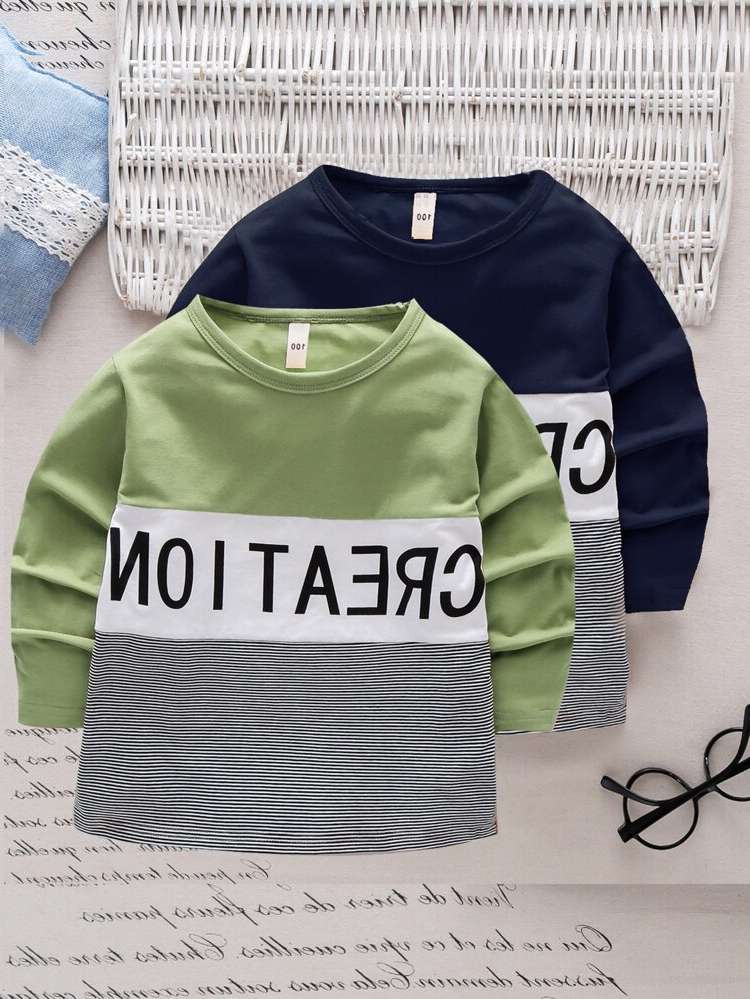  Long Sleeve Multicolor Toddler Boys Clothing 831