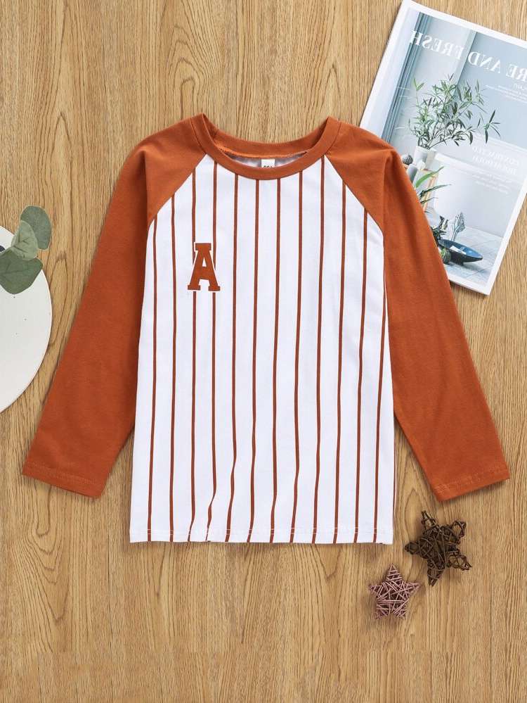 Regular Fit Long Sleeve Round Neck Letter Kids Clothing 5088