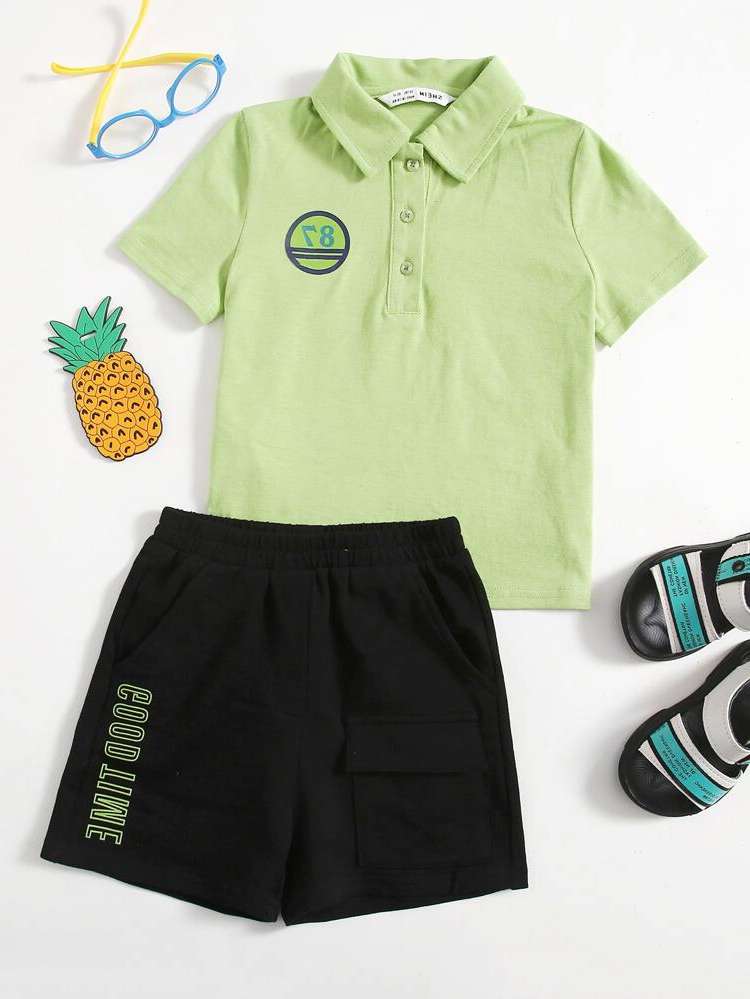  Pocket Short Sleeve Toddler Boys Clothing 217