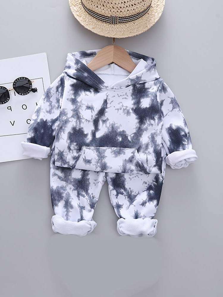 Casual Hooded Multicolor Toddler Boy Two-piece Outfits 1603