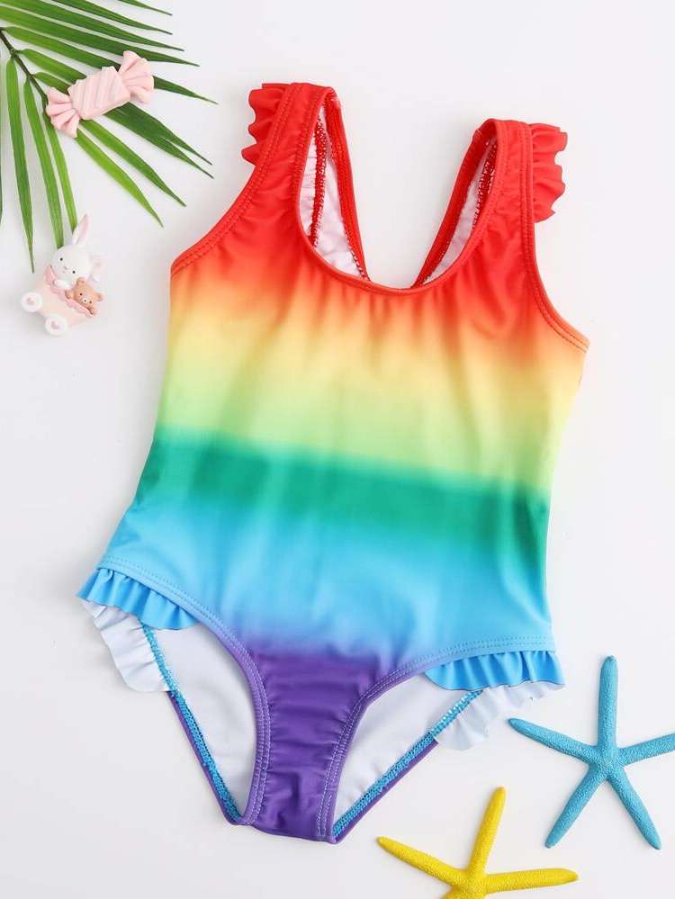  Multicolor Ombre Toddler Girl Bikini Sets 3669