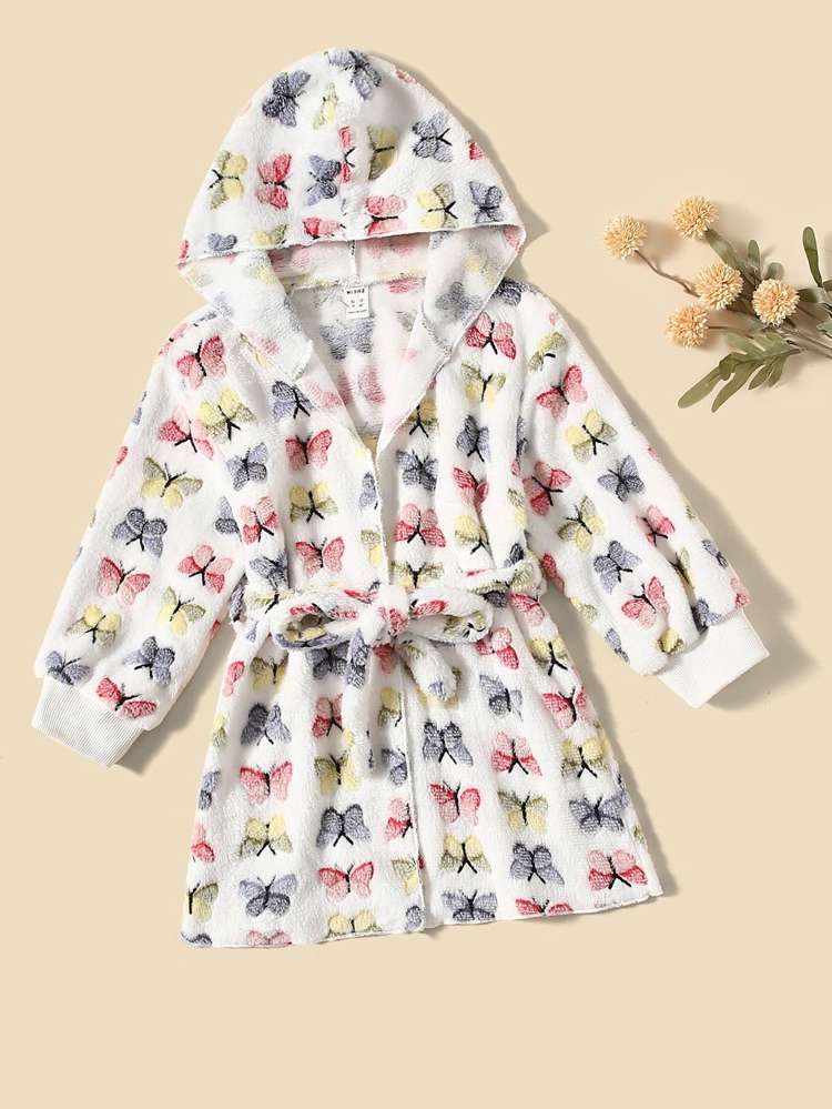  Multicolor Butterfly Hooded Toddler Girls Clothing 1724