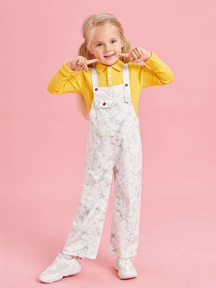  Straps Multicolor Sleeveless Toddler Girl Denim Overalls  Jumpsuits 5805