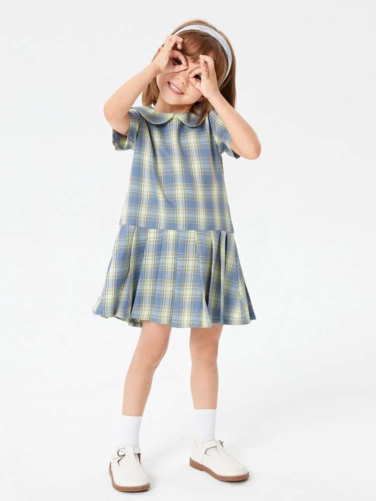 Short Multicolor Ruffle Hem Preppy Kids Clothing 965