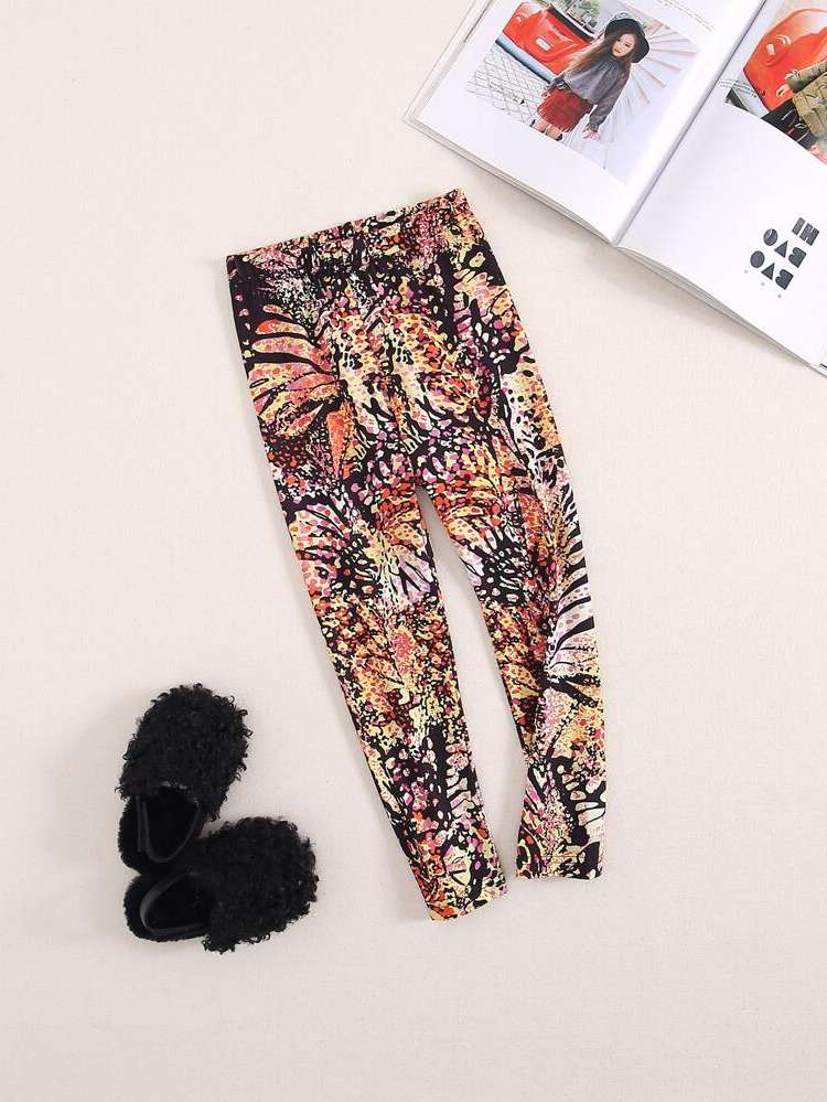 All Over Print Long Multicolor Toddler Girl Leggings 5198