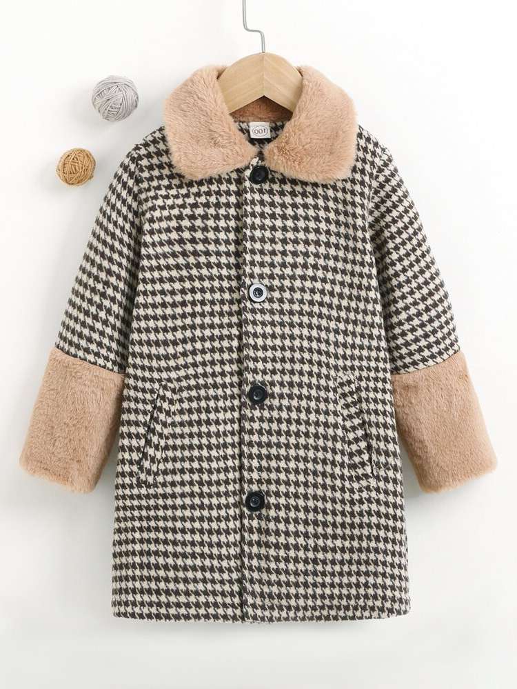 Regular Fit  Houndstooth Kids Clothing 643