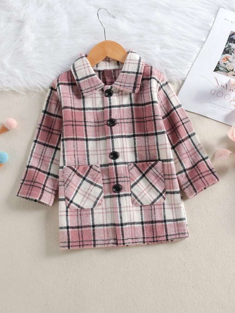 Button  Plaid Kids Clothing 9571