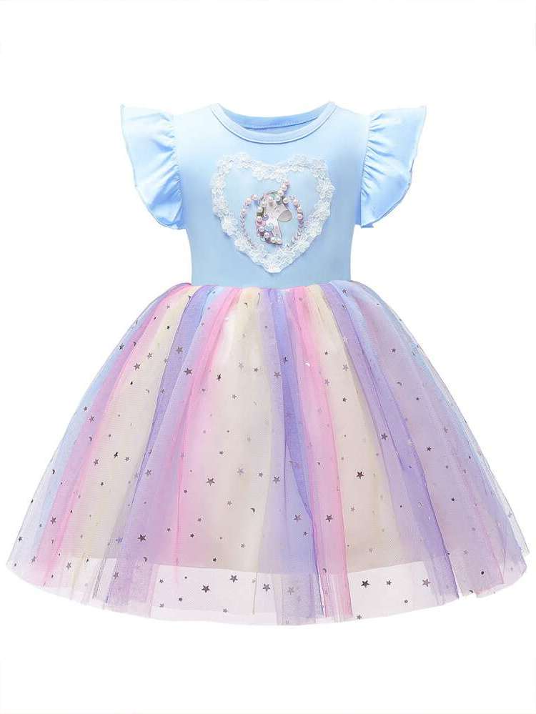  Pearls Glamorous Knee Length Toddler Girl Partywear 588