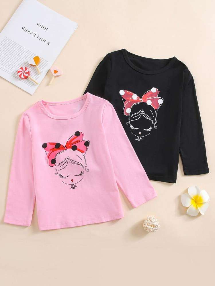  Regular Round Neck Casual Toddler Girls Clothing 7304