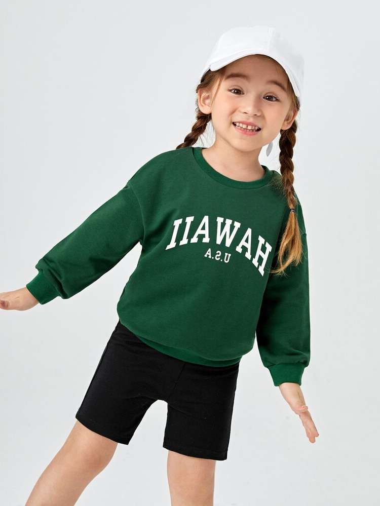  Long Sleeve Round Neck Letter Kids Clothing 791