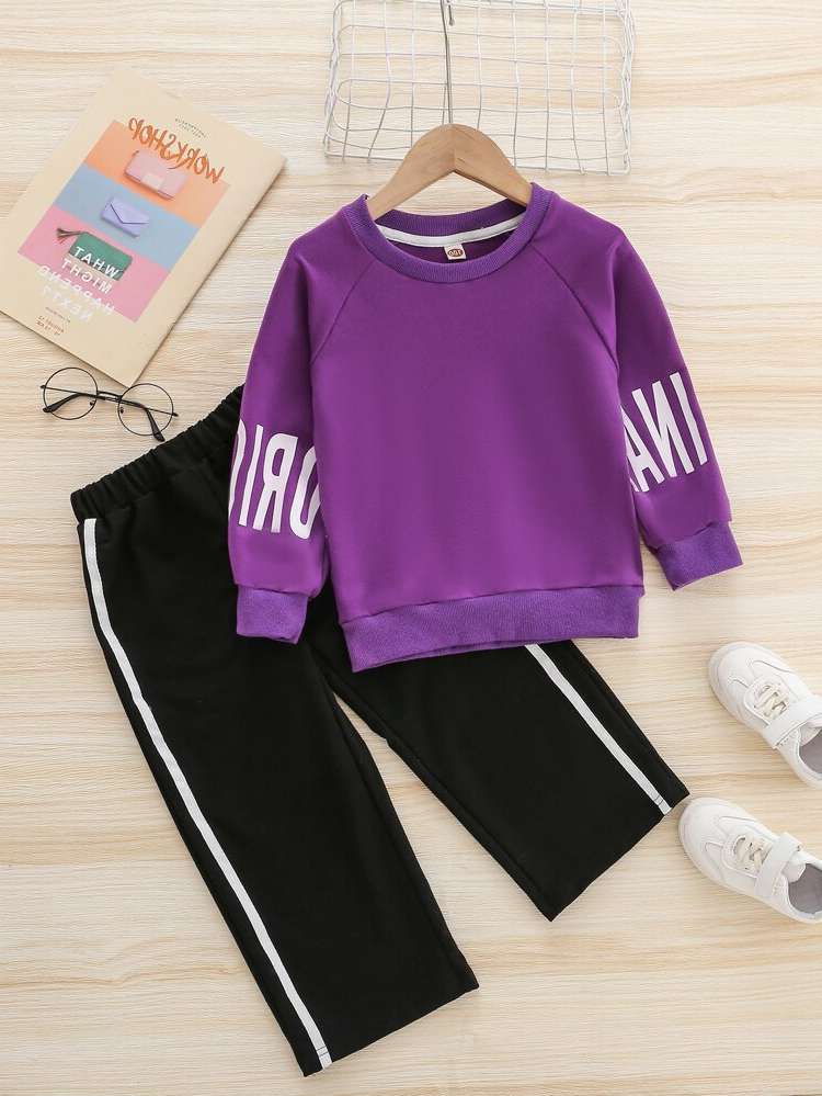 Letter Regular Fit Long Sleeve Casual Kids Clothing 951