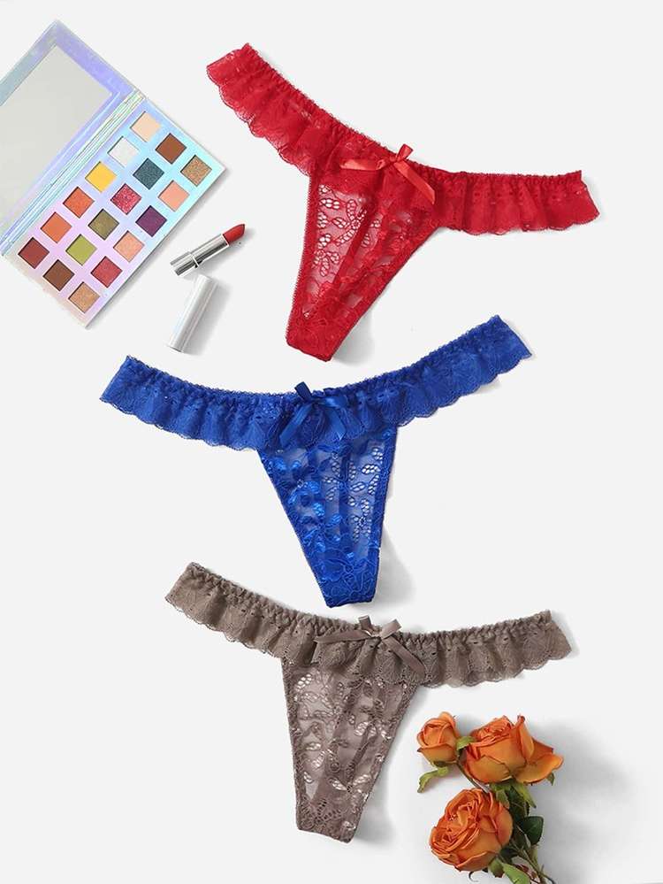  Multicolor Plain Plus Size Panties 372