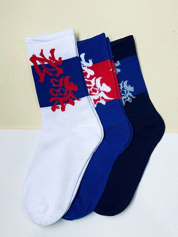 Multicolor  Letter Men Socks 1212