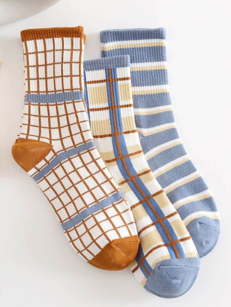 Plaid Multicolor Men Socks 8156