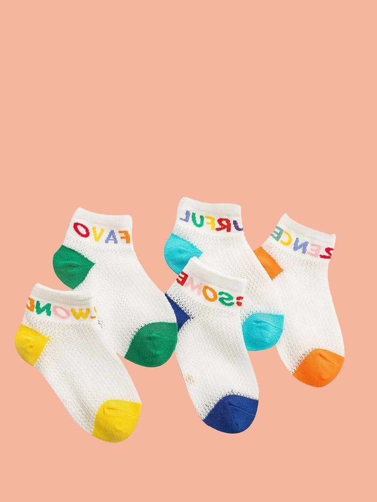  Multicolor Letter Kids Socks 564