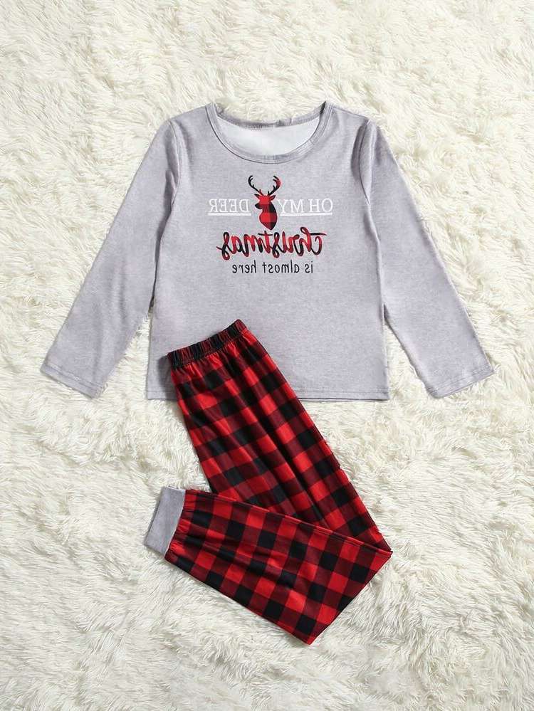 Christmas Long Sleeve Multicolor Boys Loungewear 2449