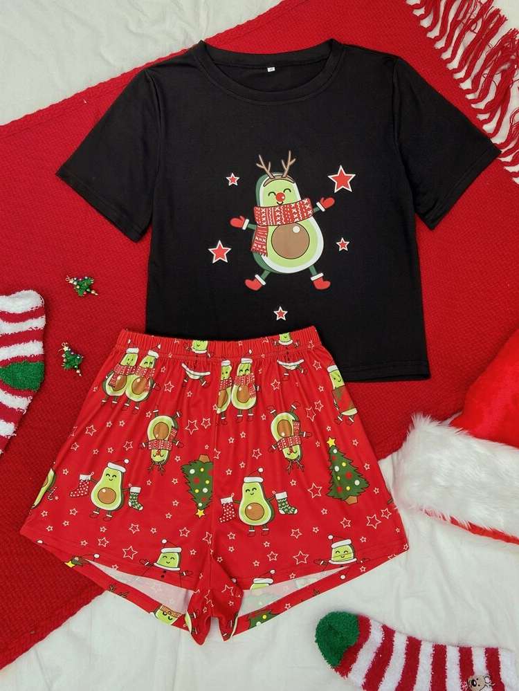 Christmas  Short Sleeve Women Sleepwear 850