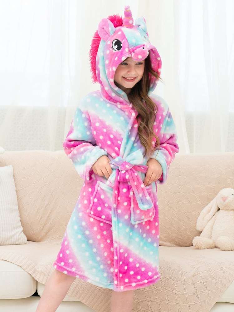 Hooded Long Sleeve Cartoon Girls Loungewear 682