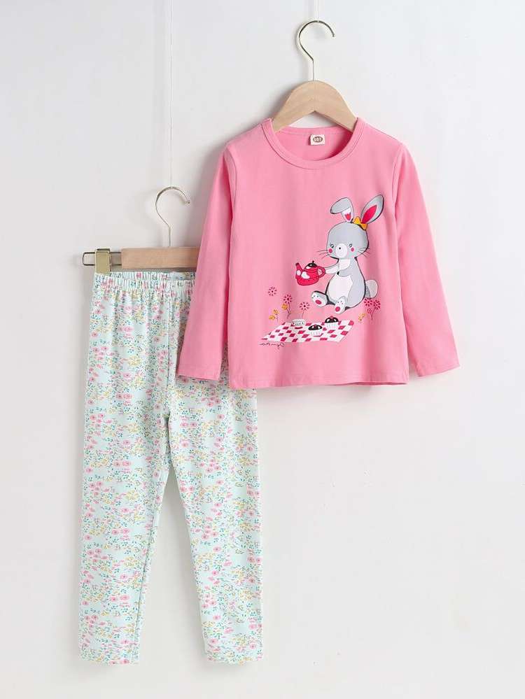  Cute Round Neck Girls Loungewear 1214