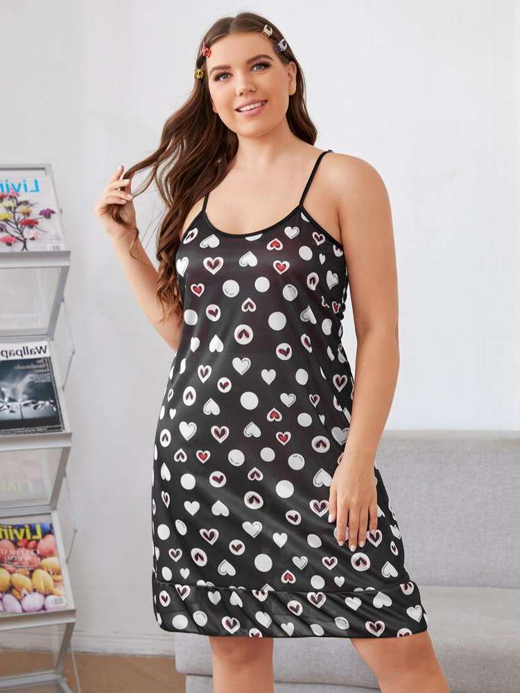  Spaghetti Strap Elegant Plus Size Nightgowns  Sleepshirts 652