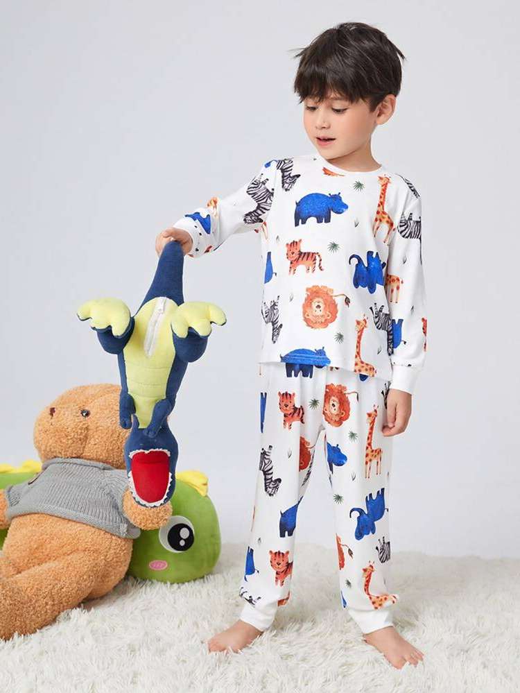 Multicolor  Round Neck Kids Underwear  Sleepwear 3053