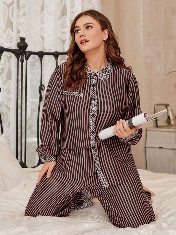 Elegant Long Sleeve Collar Underwear  Sleepwear 264