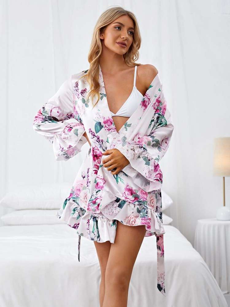 Multicolor Ditsy Floral Women Sleepwear 3175