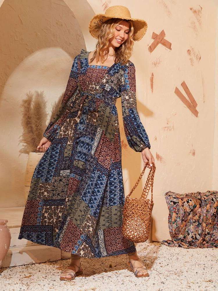  Long Sleeve Patchwork Arabian Wear 3374