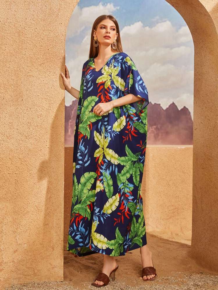 V neck Multicolor Boho Arabian Wear 6098