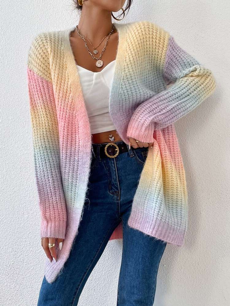 Multicolor Long Sleeve Short Women Cardigans 982