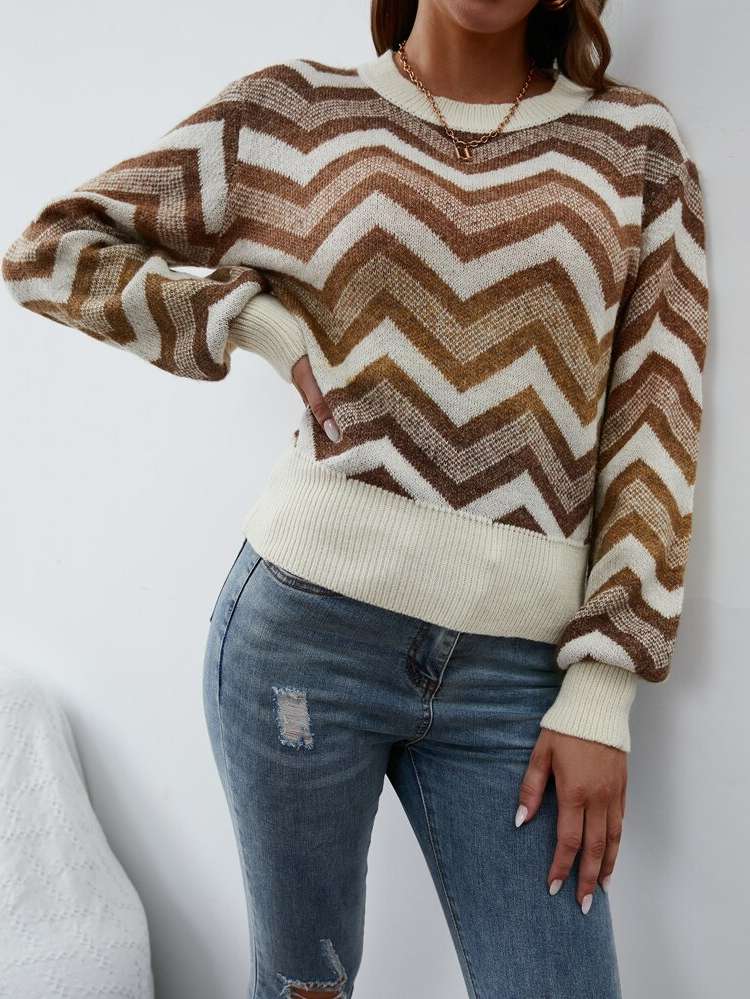 Chevron Multicolor Women Sweaters 6696