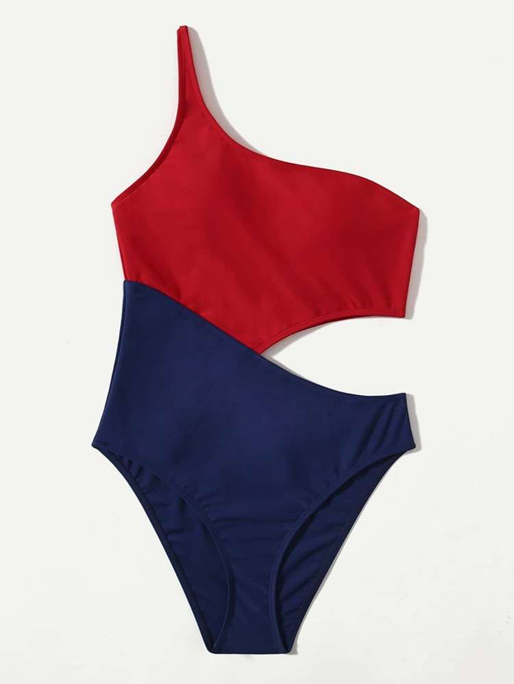  Colorblock Casual Women Beachwear 1812