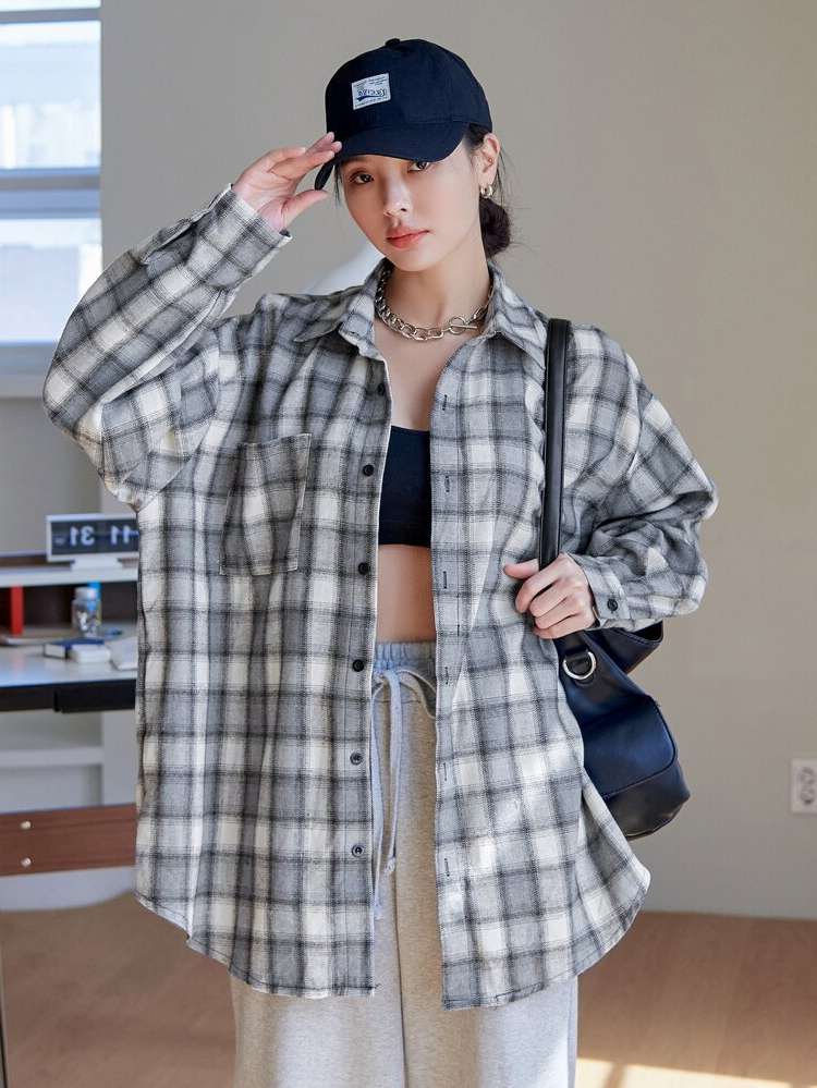  Multicolor Plaid Long Women Clothing 3640