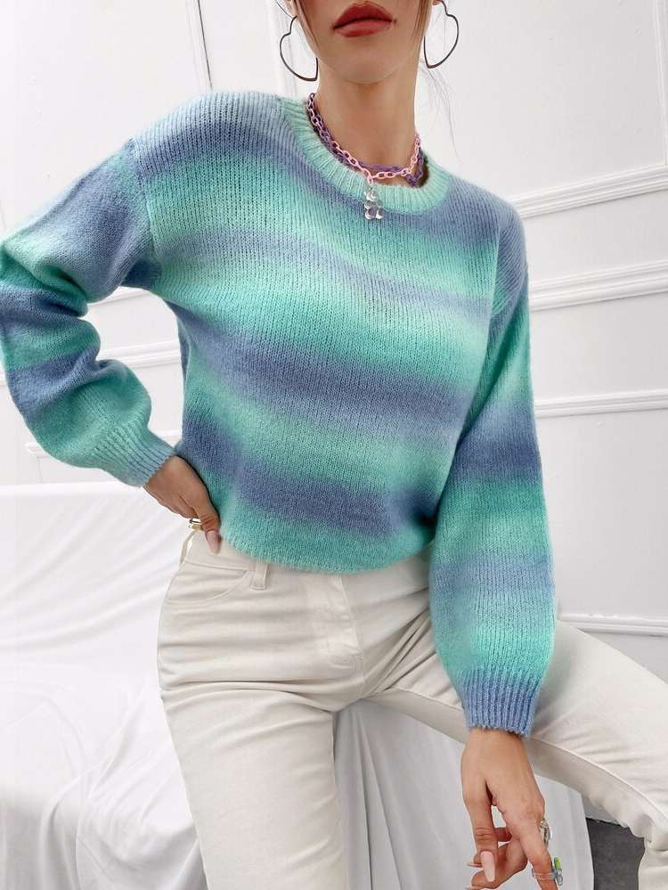  Round Neck Regular Multicolor Women Knitwear 7998