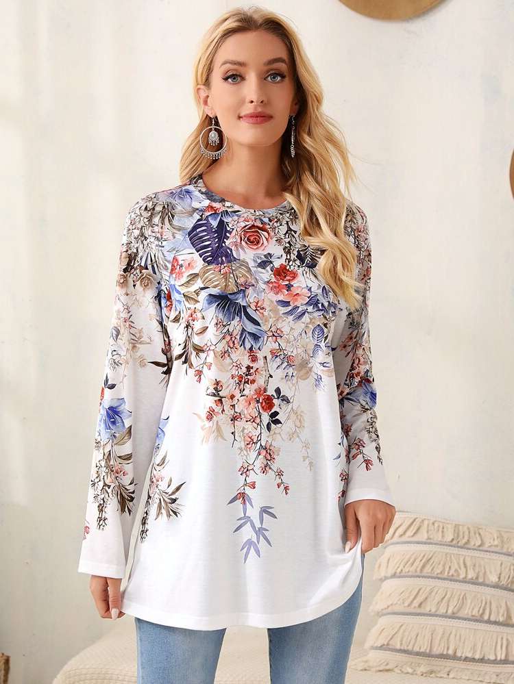  Regular Long Sleeve Boho Women Tops, Blouses  Tee 4368