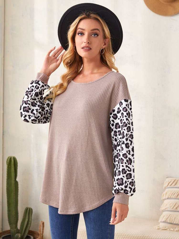 Oversized Round Neck Regular Long Sleeve Women Clothing 2751