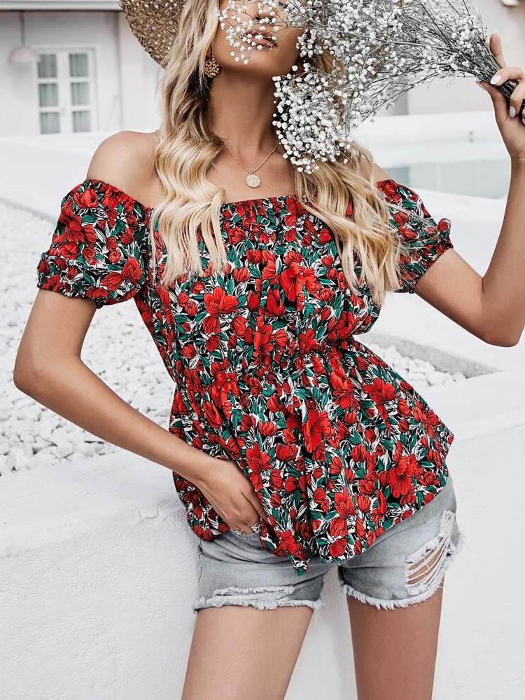 Ruffle Hem Regular Boho Women Clothing 602